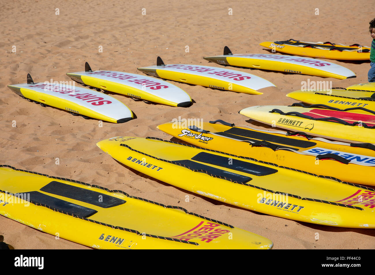 Conseils d'équipement de sauvetage de surf et de nettoyage de printemps sur Newport Beach à Sydney, Australie Banque D'Images