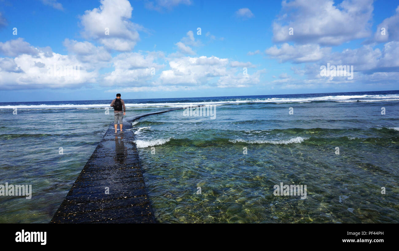 Paysage de la côte de l'océan Pacifique, l'île Green, Taiwan Banque D'Images