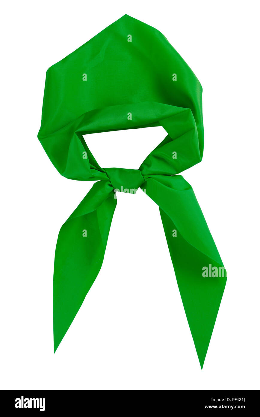 Tie Scout isolé sur fond blanc. La couleur verte. Banque D'Images