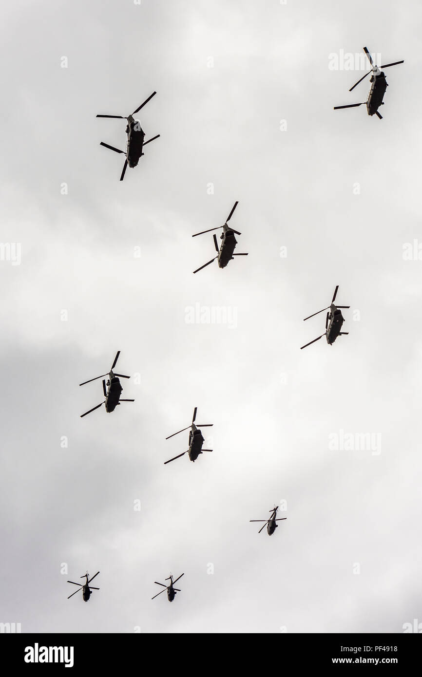 La RAF 100e anniversaire l'avion passer au-dessus de Londres en juillet 2018 Banque D'Images