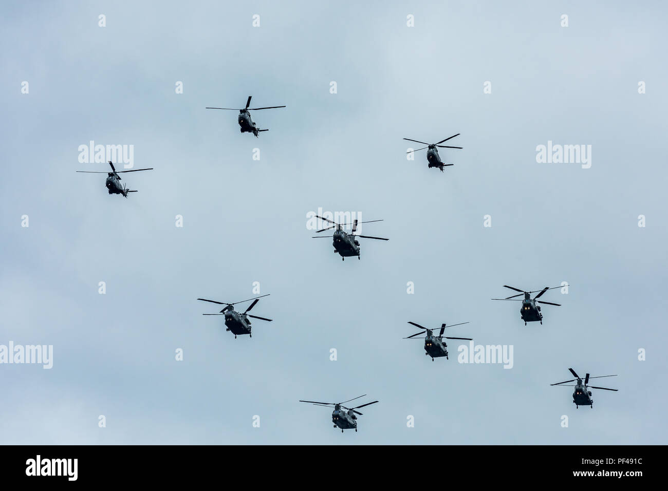 La RAF 100e anniversaire l'avion passer au-dessus de Londres en juillet 2018 Banque D'Images