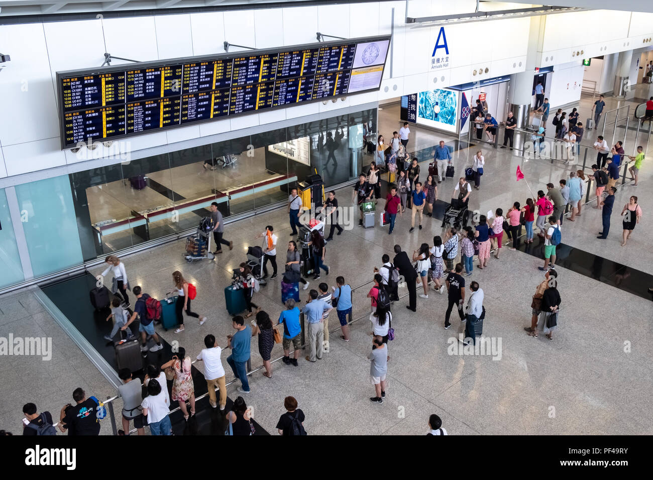 Lantau, Hong Kong - Août 05, 2018 : l'arrivée des passagers à l'Aéroport International de Hong Kong Banque D'Images