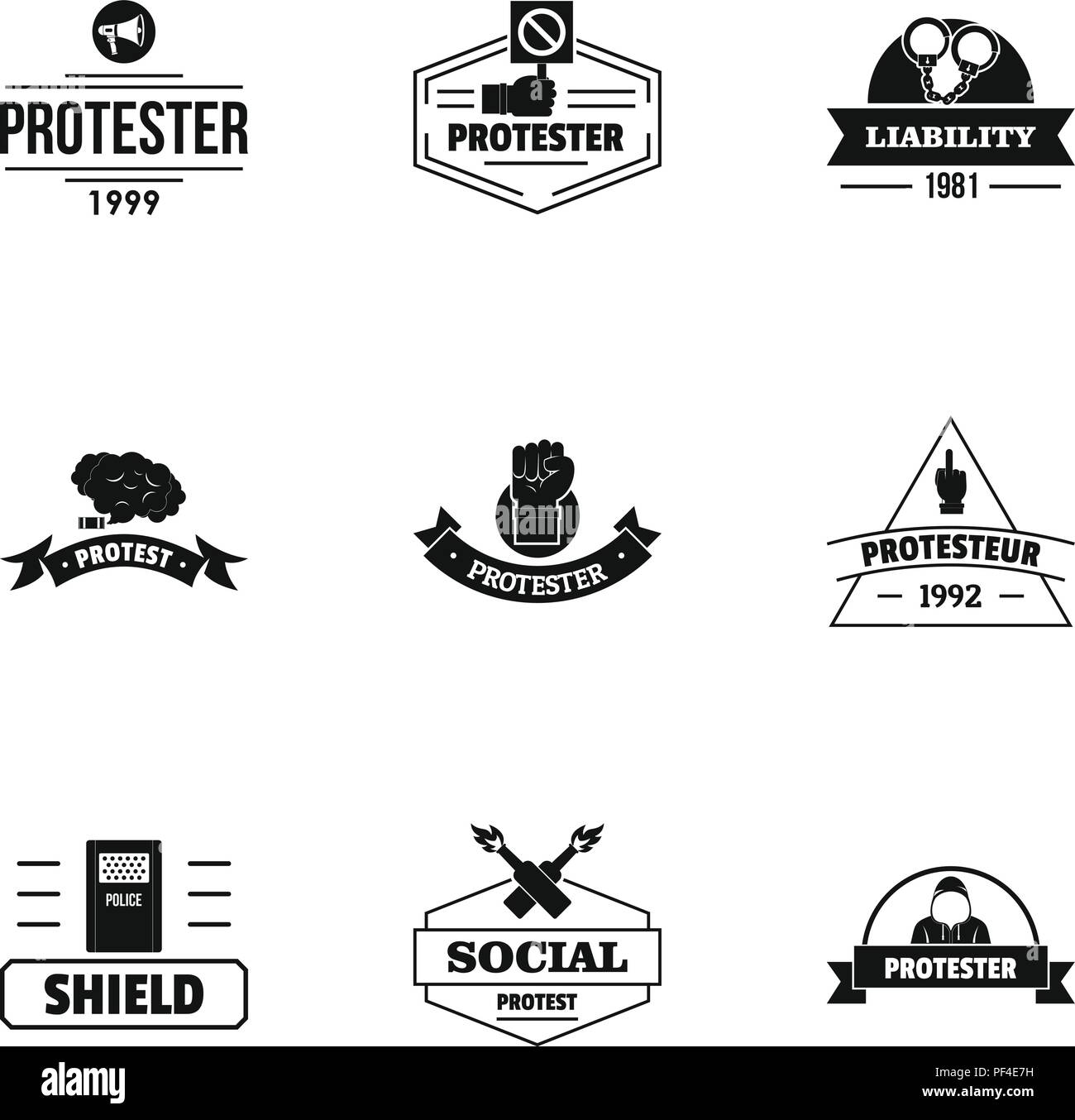 Logo défendre ensemble, le style simple Illustration de Vecteur