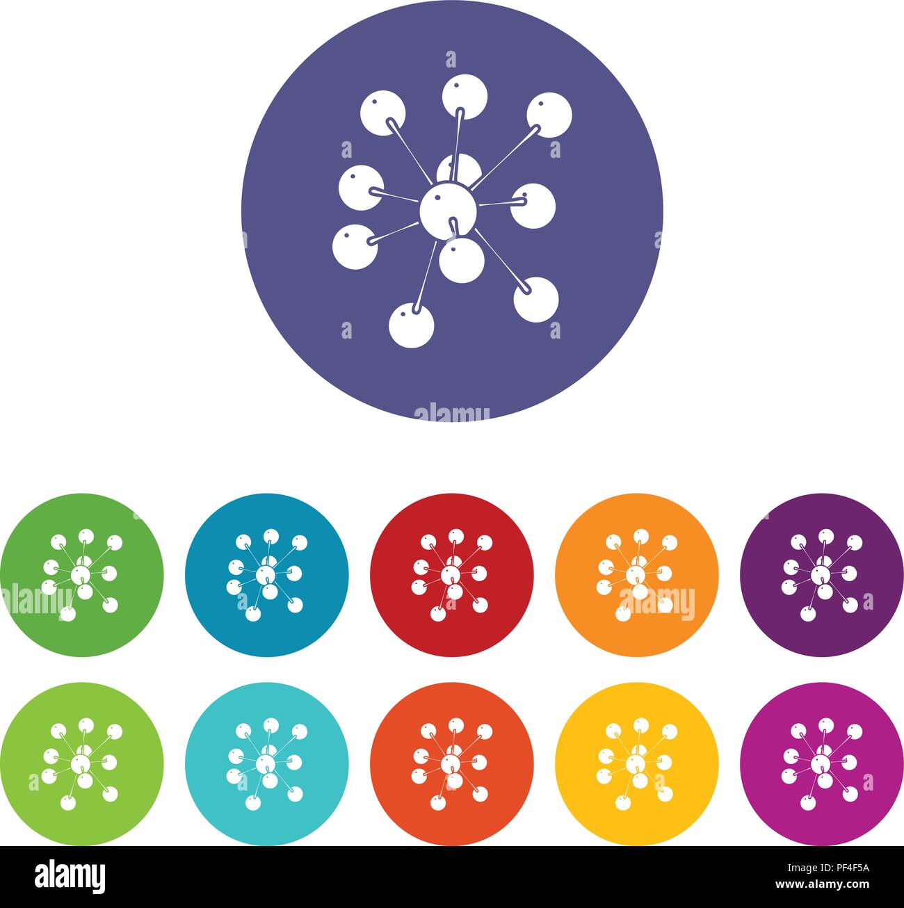 Molécule crésols icons set vector color Illustration de Vecteur