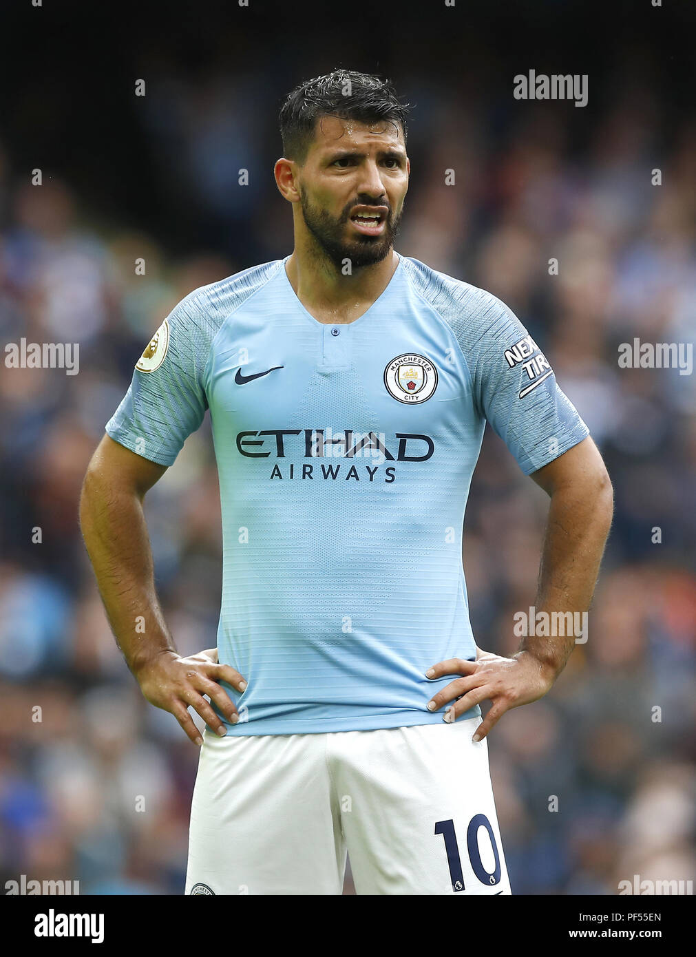 Sergio Aguero Manchester City's au cours de la Premier League match au stade Etihad, Manchester. Banque D'Images