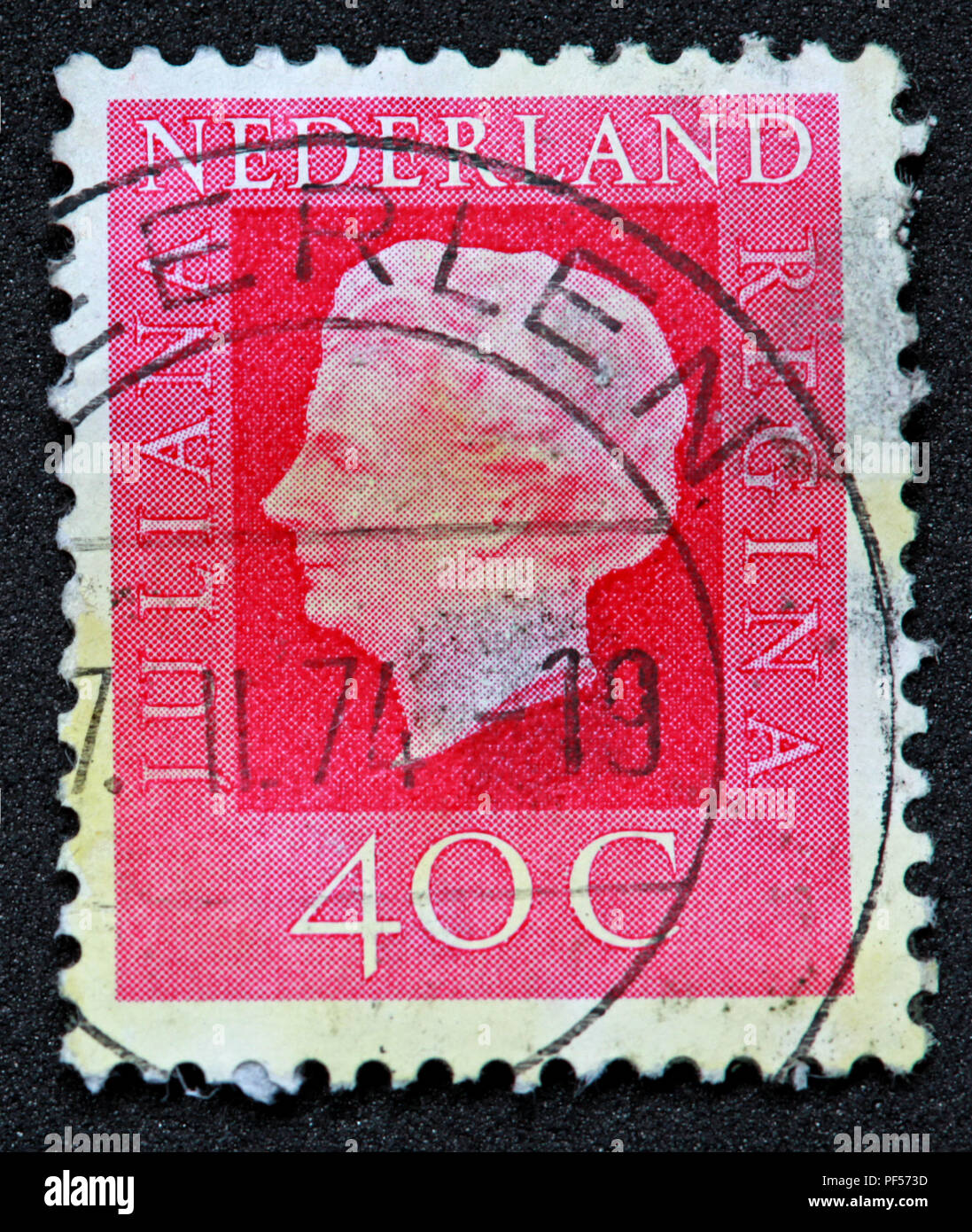Utilisé affranchis Nederland Pays-Bas Stamp, Juliana Regina 40c 40 100 Banque D'Images
