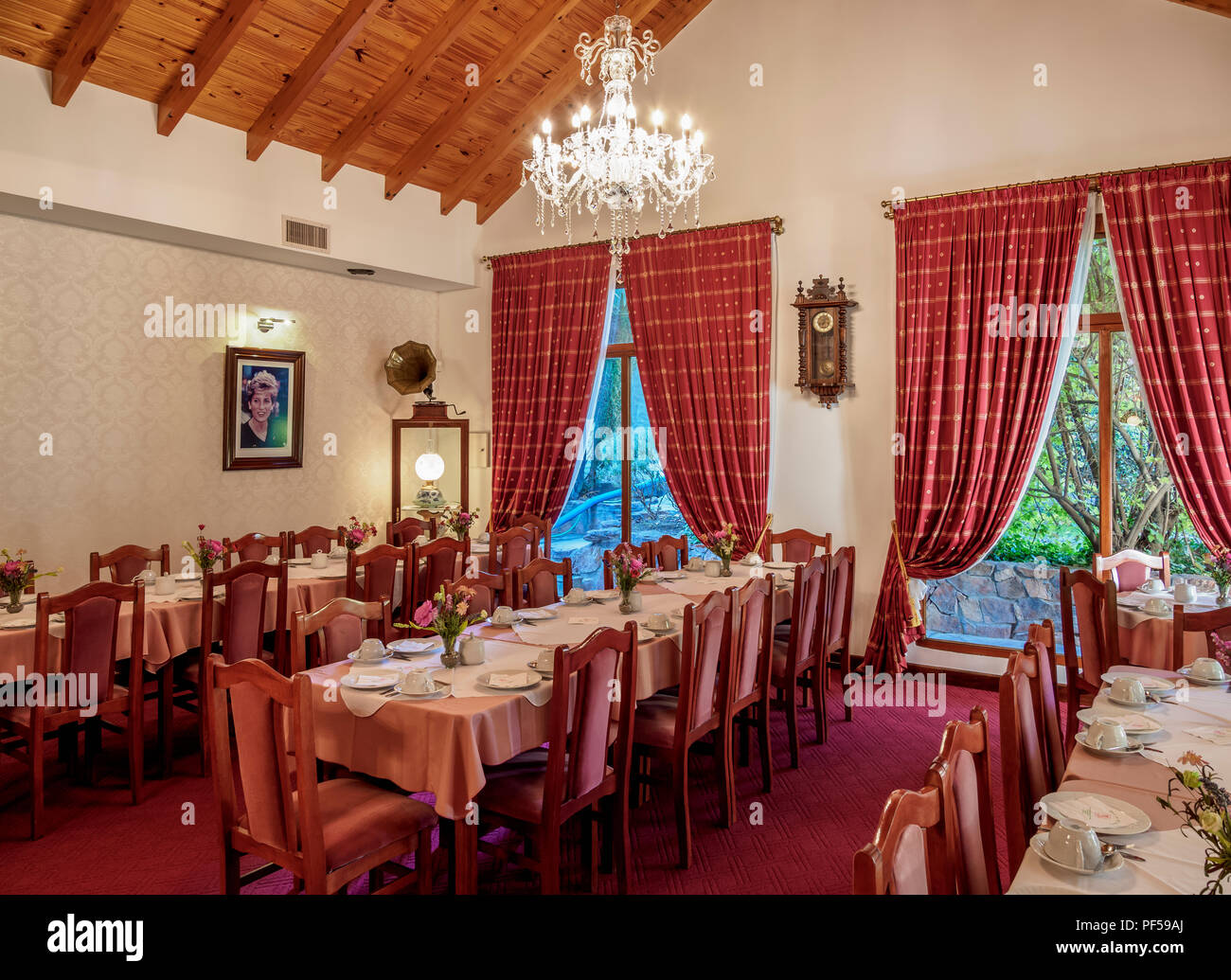 Maison de thé gallois Ty Te Caerdydd, intérieur, Gaiman, le Welsh, Règlement de la Province de Chubut, en Patagonie, Argentine Banque D'Images