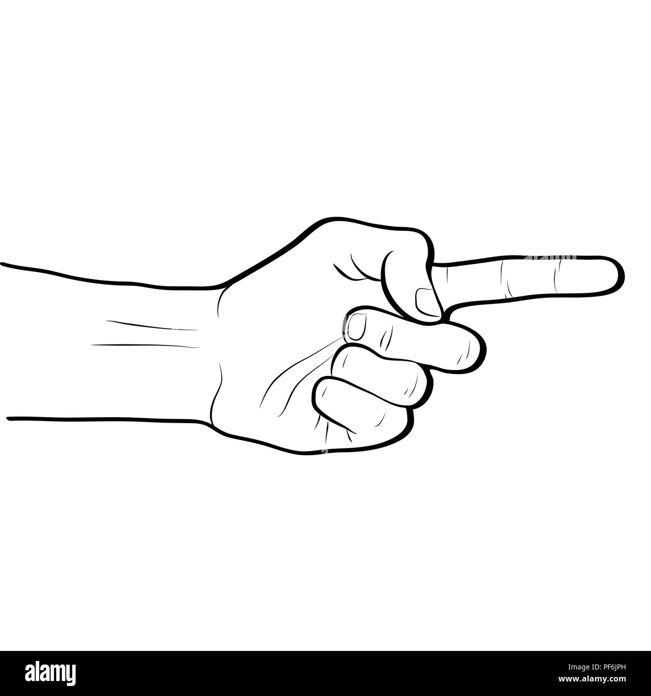 Direction de pointage droit aperçu de l'art en ligne Illustration de Vecteur