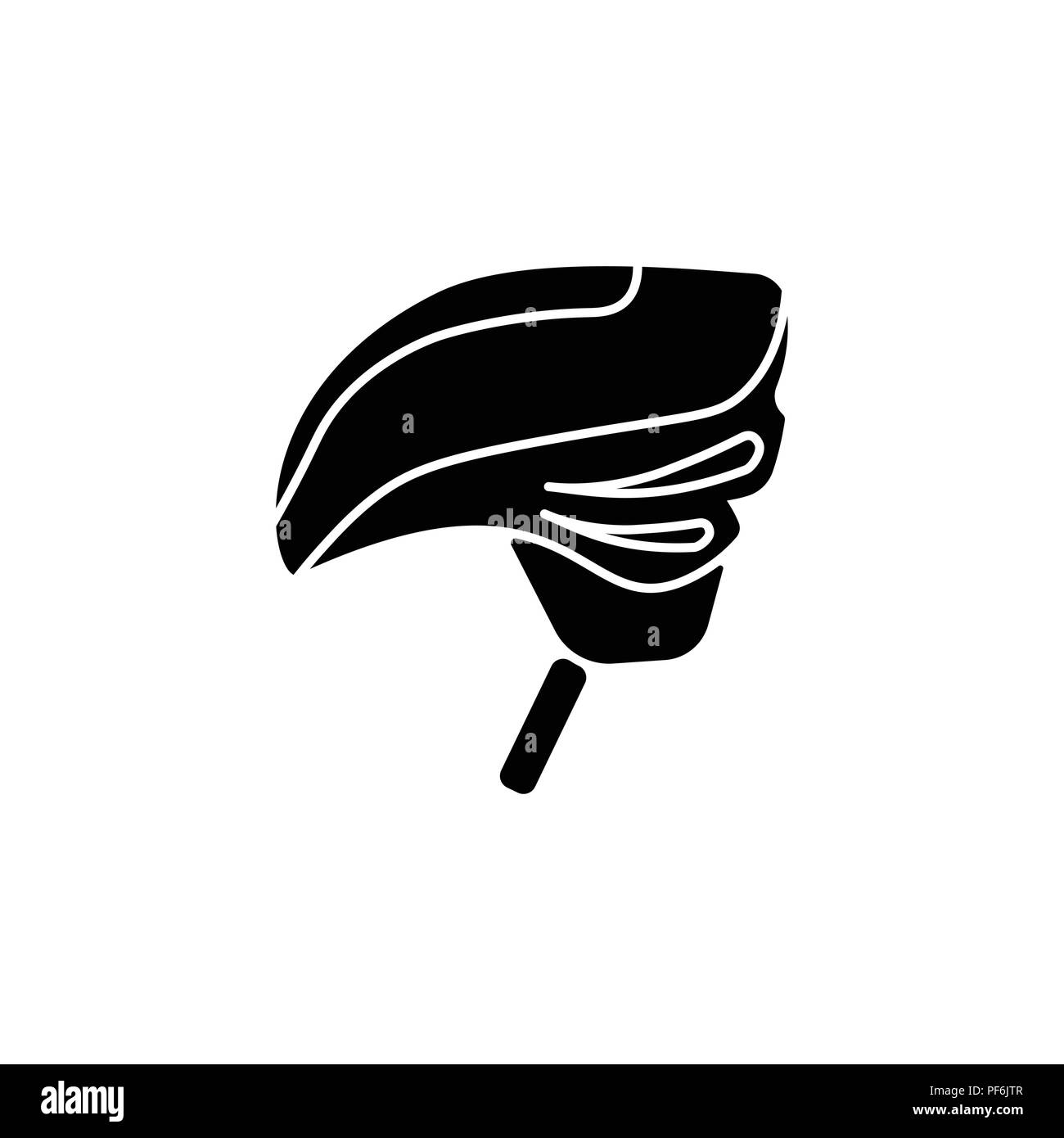 L'icône casque blanc sur un fond noir Illustration de Vecteur