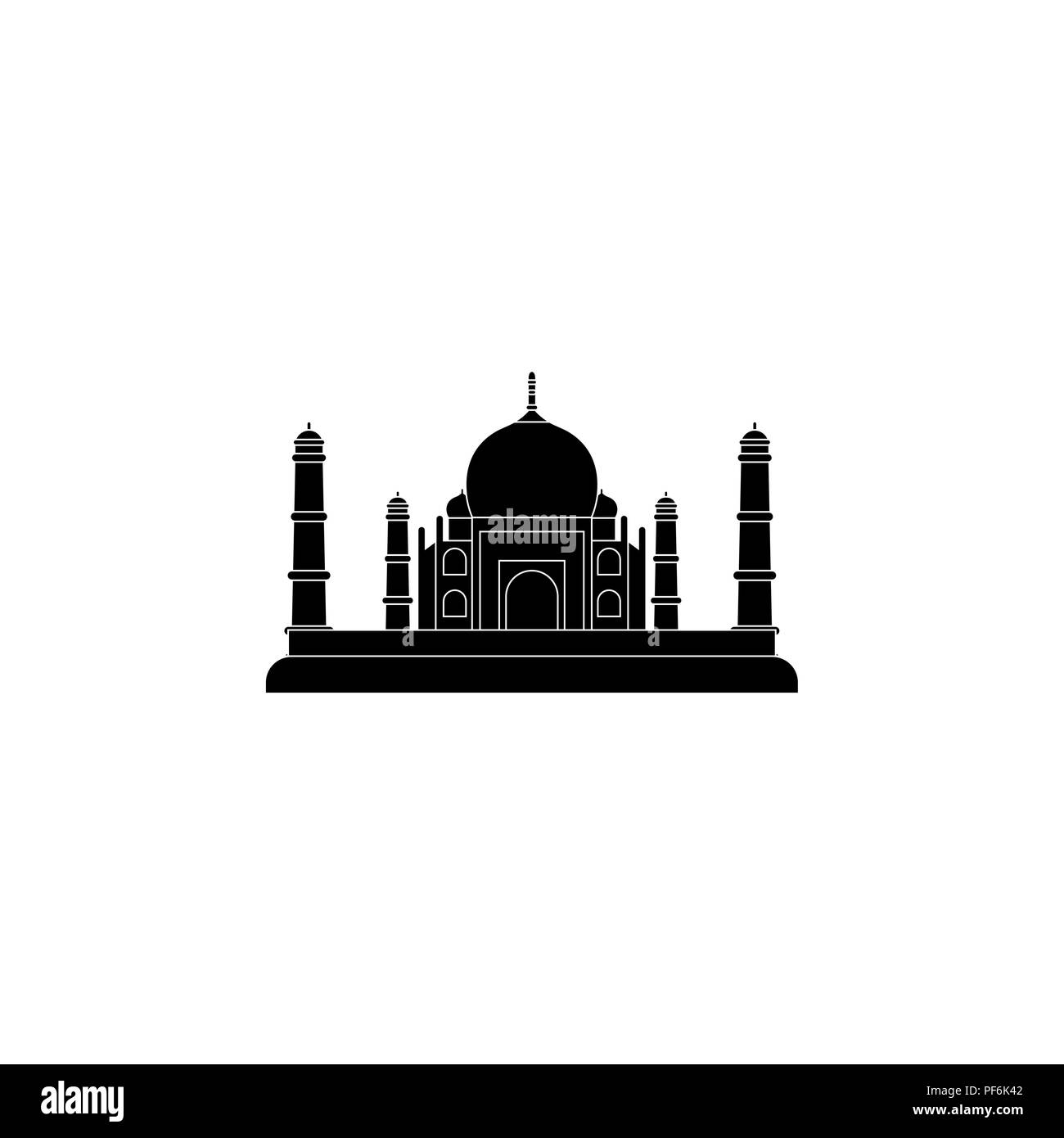 Taj Mahal icon noir sur fond blanc Illustration de Vecteur