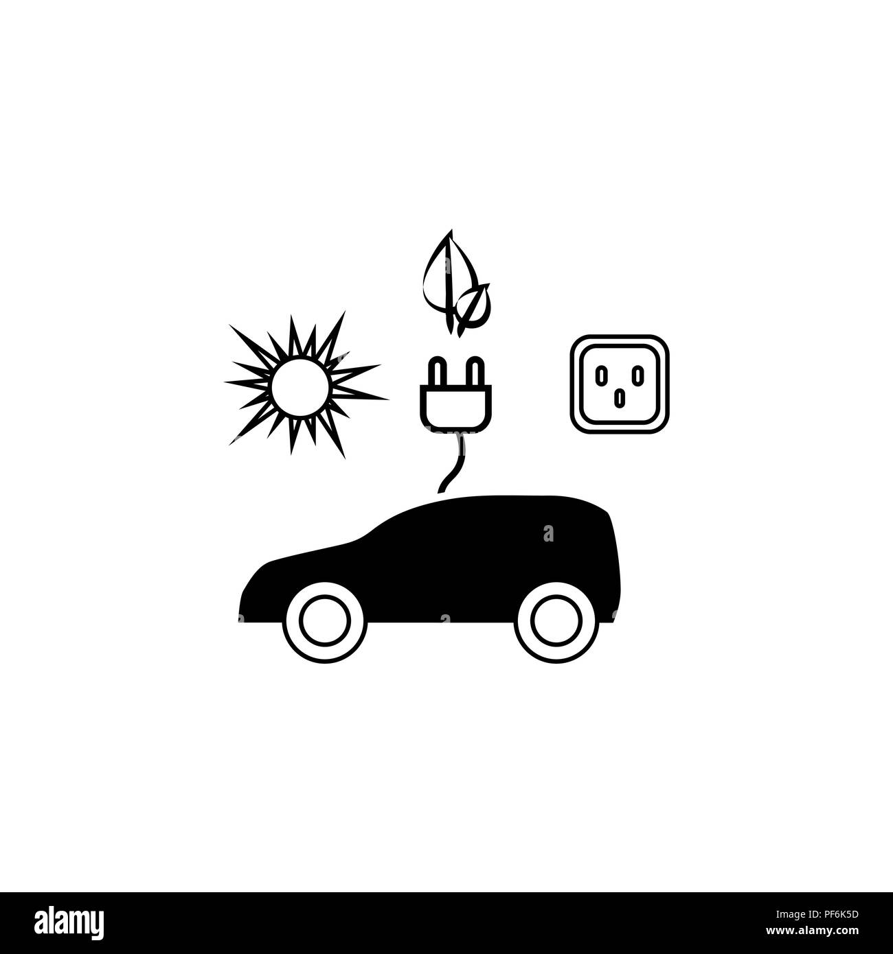 Electrocar icône. Electrocar signe noir sur fond blanc Illustration de Vecteur