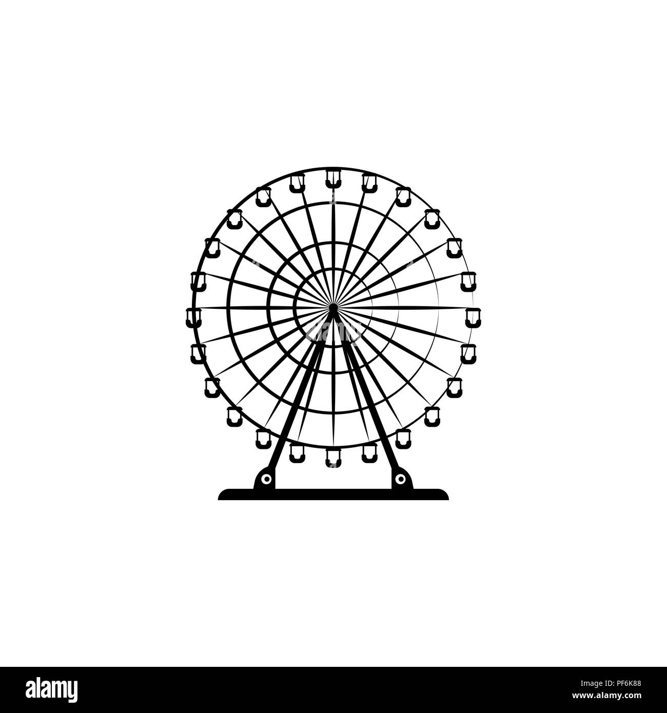 Grande roue vector noir sur fond blanc Illustration de Vecteur Grande roue vector noir sur fond blanc Illustration de Vecteur