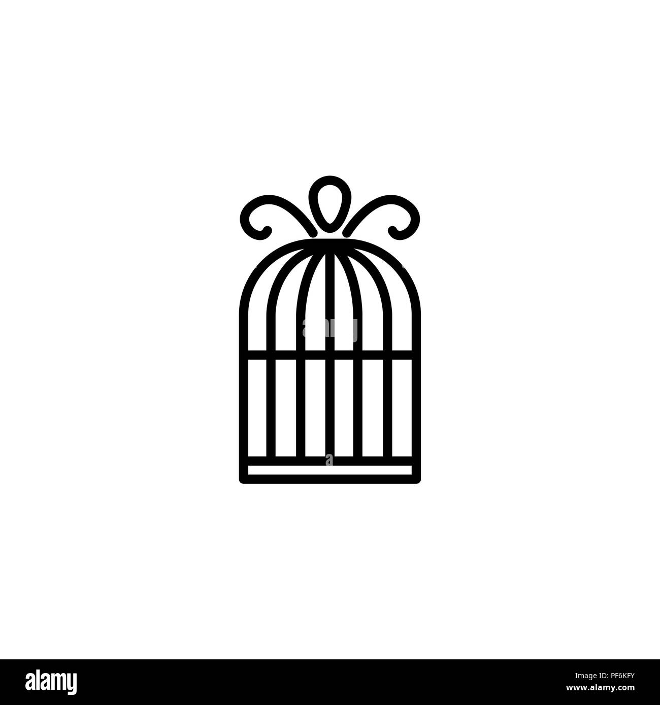 L'icône de la ligne web. The Birdcage. noir sur fond blanc Illustration de Vecteur