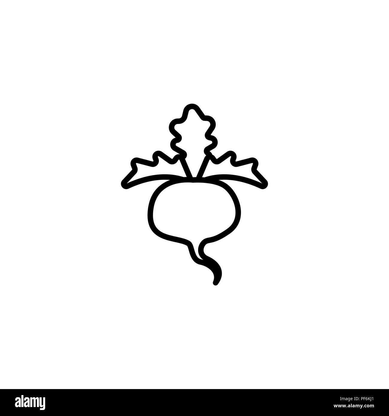 L'icône de la ligne web. Betterave à sucre noir sur fond blanc Illustration de Vecteur
