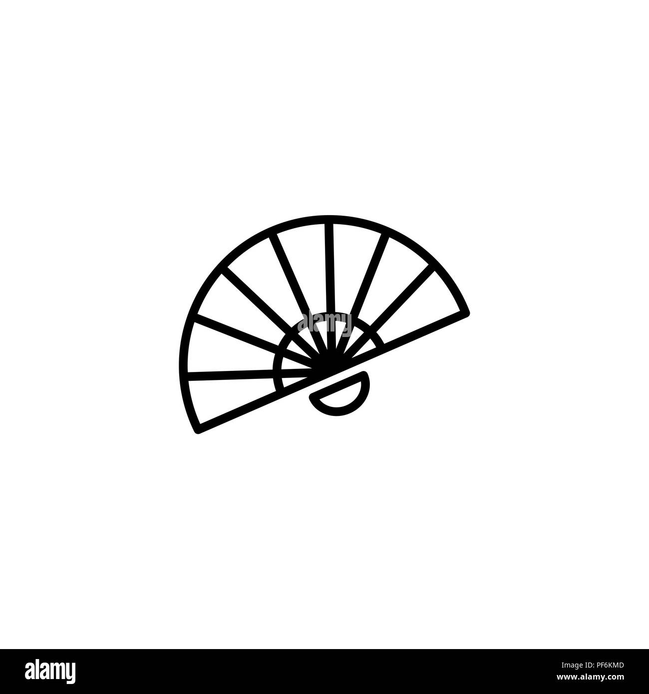 L'icône de la ligne web. Veer, ventilateur noir sur fond blanc Illustration de Vecteur