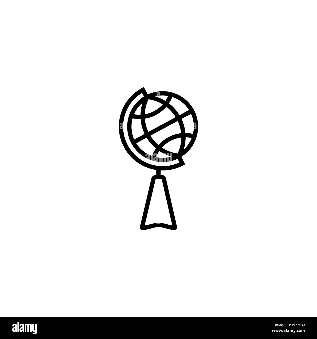 L'icône de la ligne web. Globe noir sur fond blanc Illustration de Vecteur