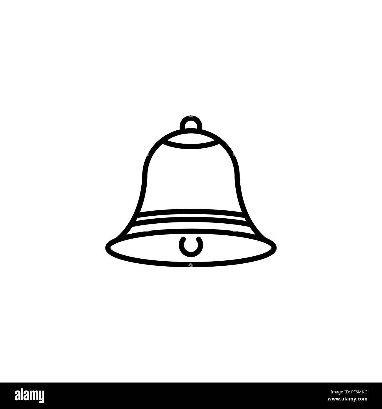 L'icône de la ligne web. Bell black on white background Illustration de Vecteur