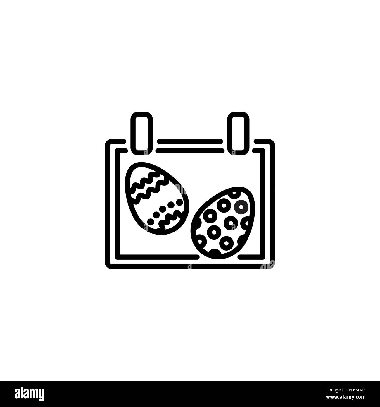 L'icône de la ligne web. Calendrier de pâques noir sur fond blanc Illustration de Vecteur