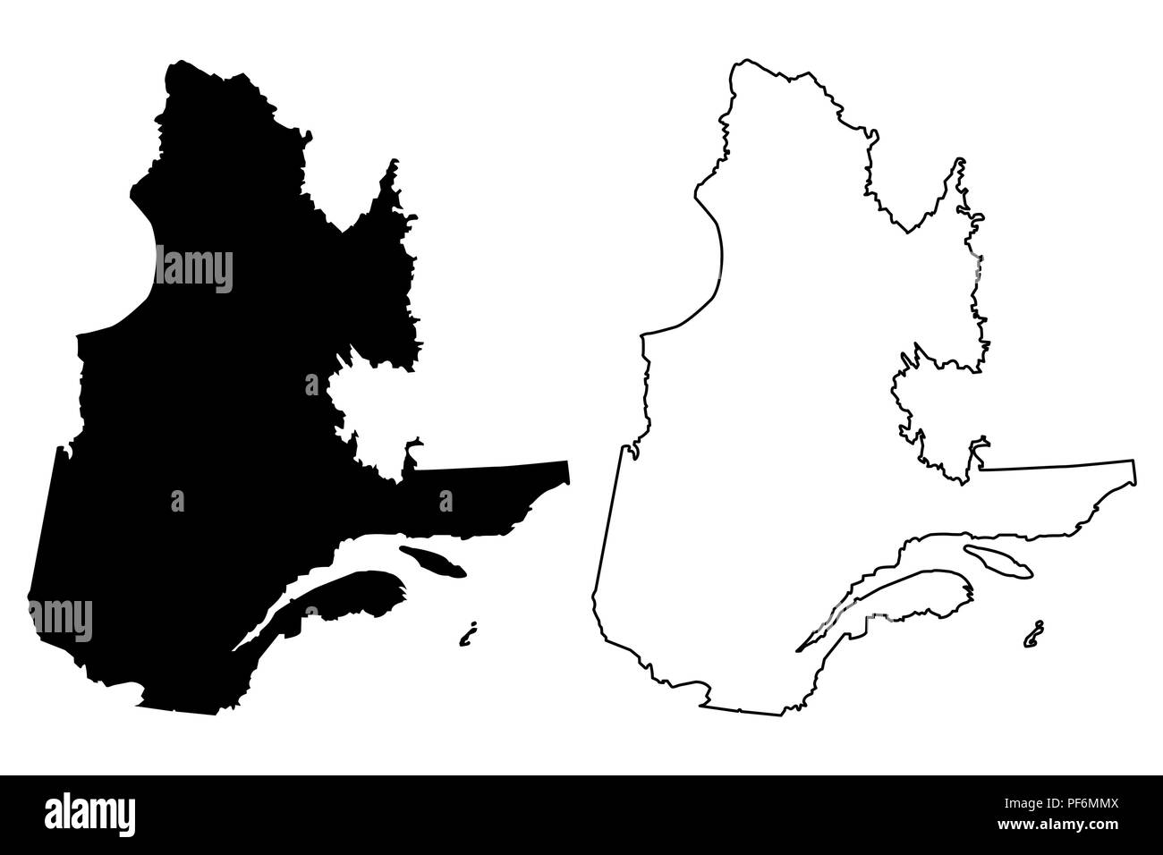 Québec (provinces et territoires du Canada) map vector illustration, scribble sketch carte du Québec Illustration de Vecteur