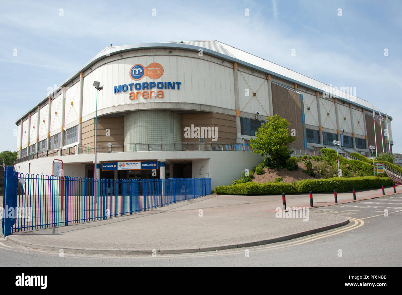 Le Sheffield Motorpoint Arena bâtiment a été nommé en 2010 et a changé son nom pour FlyDSA Arena Sheffield par Doncaster Airport en 2015 Banque D'Images