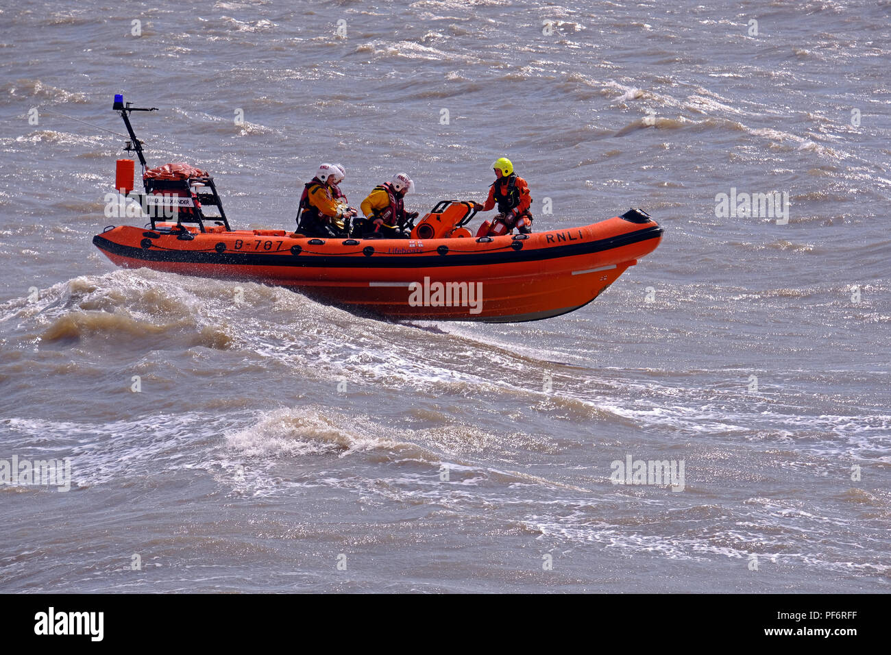 Weston-super-Mare, Royaume-Uni. 19 août, 2018. Une embarcation de sauvetage démontre à l'assemblée annuelle de la journée portes ouvertes de la RNLI. Credit : Keith Ramsey/Alamy Live News Banque D'Images