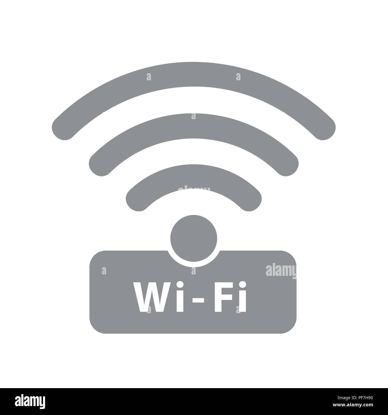 Symbole d'une connexion Wi-Fi gratuite reliant gray EPS10 vector illustration Illustration de Vecteur