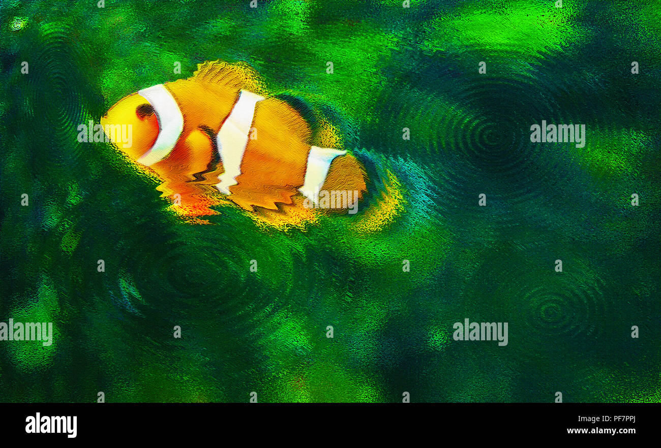 Photographie originale, pris dans la section d'un aquarium de poissons  animalerie locale, a été manipulé numériquement, via Photoshop, ce qui lui  donne une texture, pai Photo Stock - Alamy