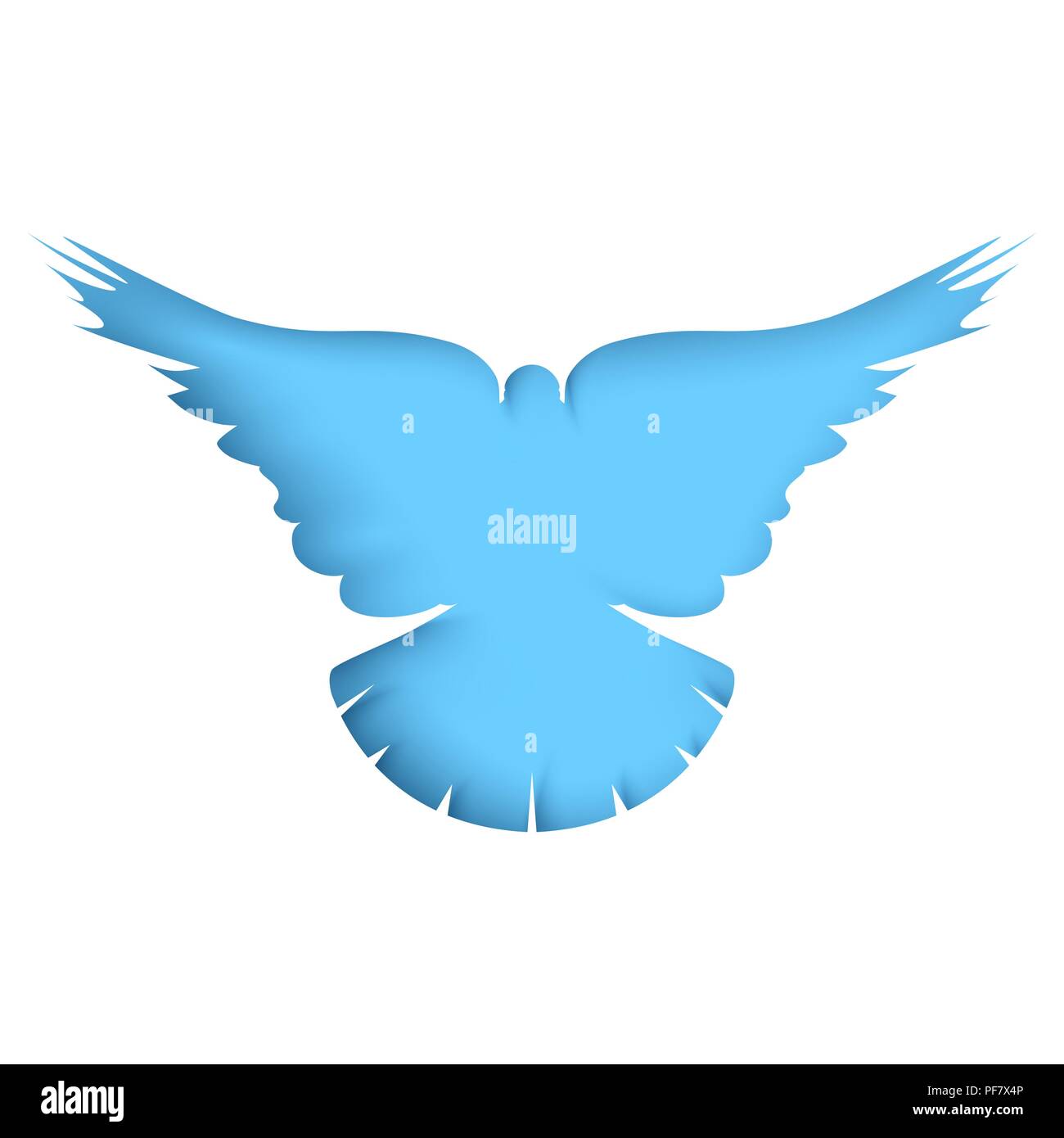 Flying dove - cartoon illustration papier. Illustration de Vecteur