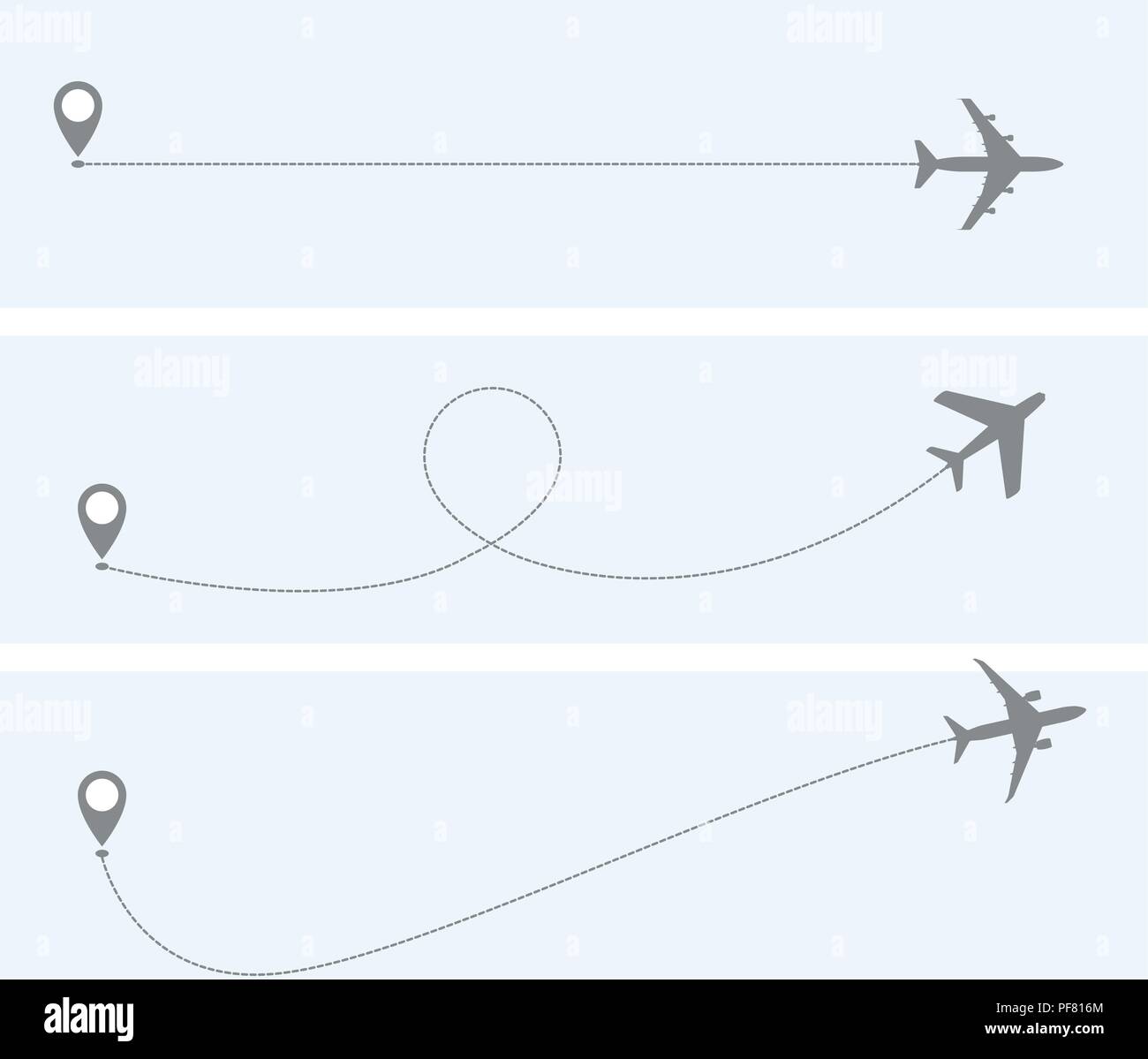 Vol - avion trace en pointillé avec circuit Illustration de Vecteur