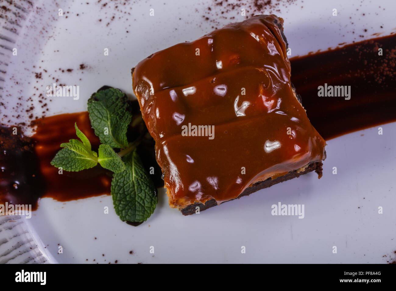 Brownie au caramel caramel gâteau Banque D'Images