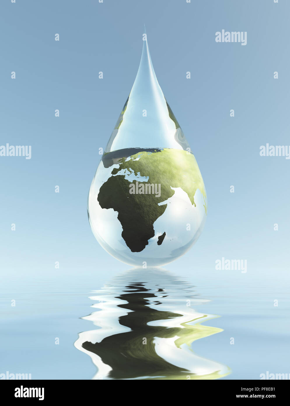 La planète Terre en goutte d'eau Banque D'Images