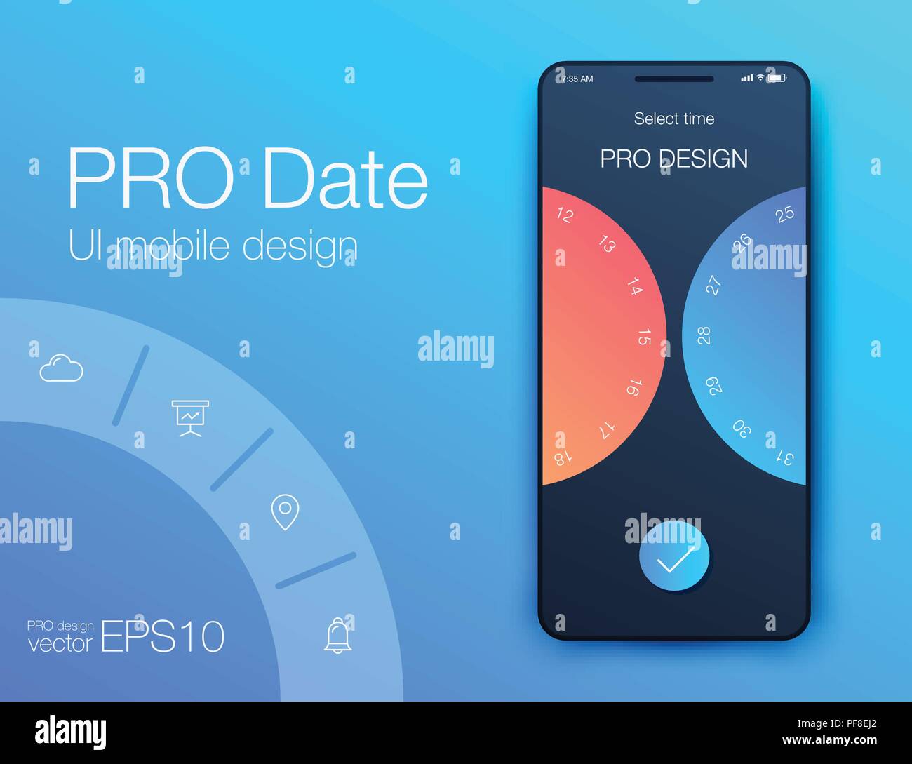 La conception de l'INTERFACE UTILISATEUR Date demande stock vector concept Illustration de Vecteur