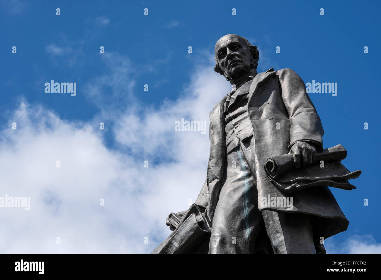 Sculpture de William Armstrong, 1er baron Armstrong, à Newcastle Upon Tyne, Angleterre Banque D'Images