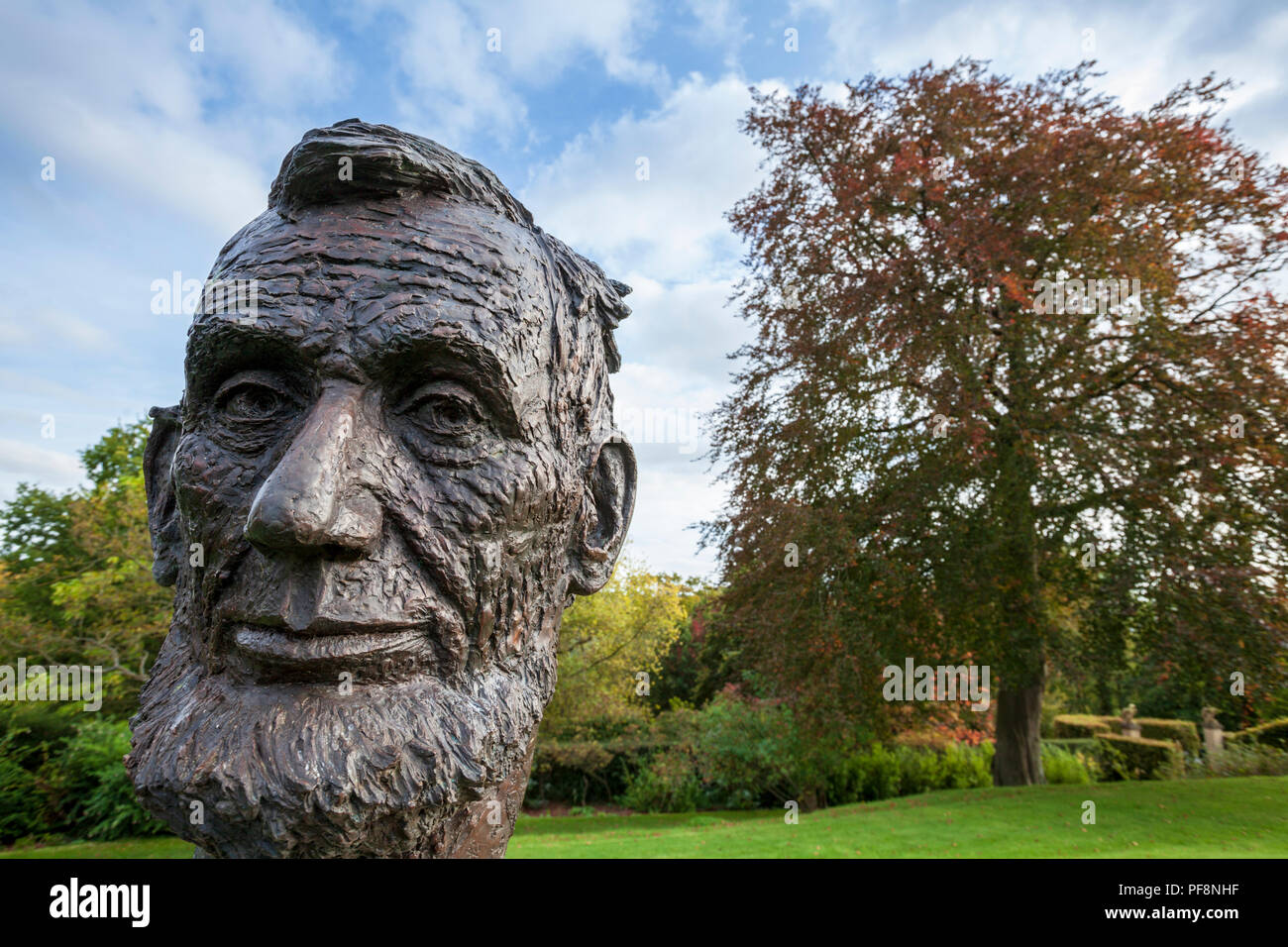 Une sculpture du président américain Abraham Lincoln au Musée américain de Bath, Somerset Banque D'Images