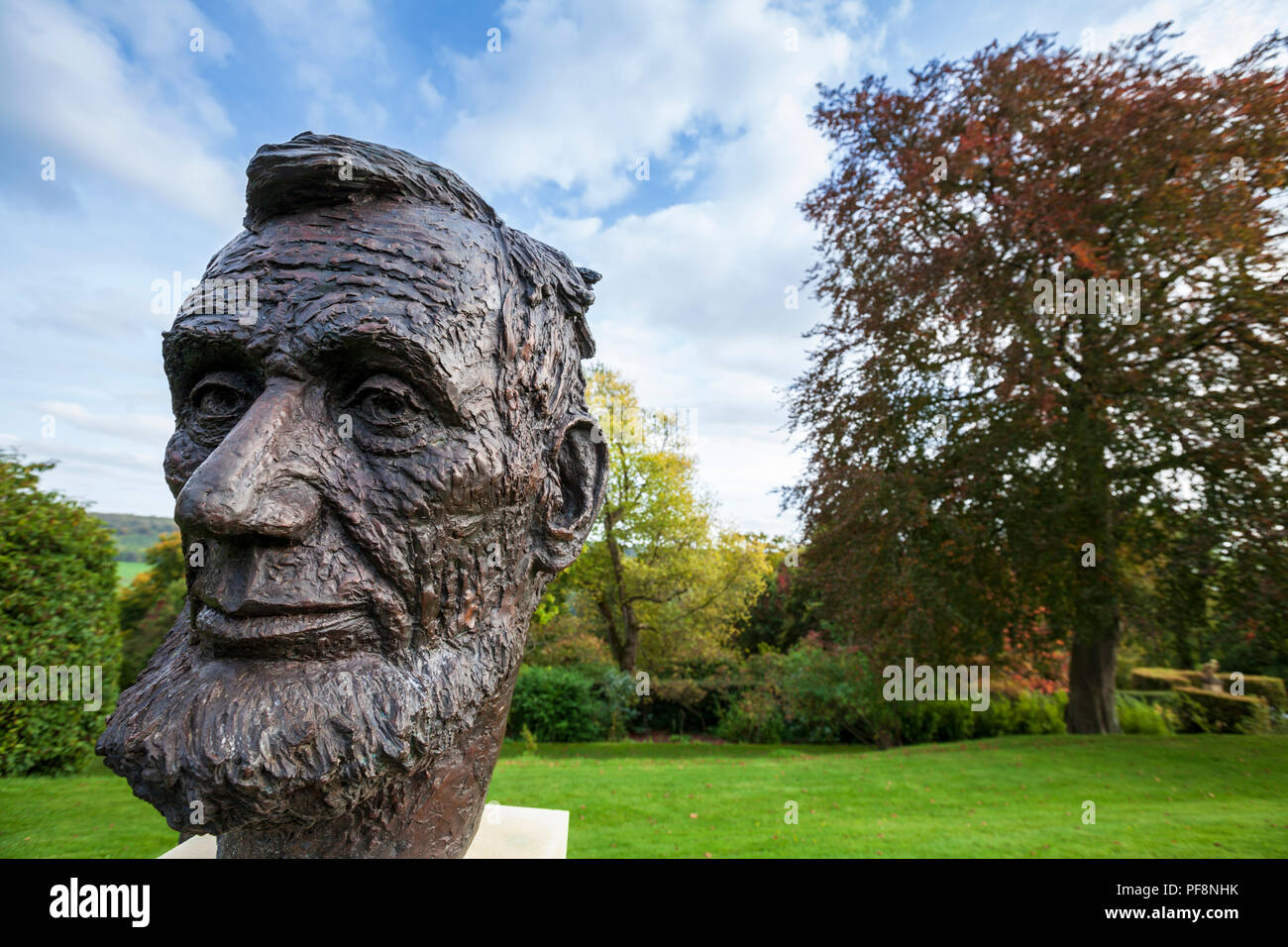 Un buste du président américain Abraham Lincoln au Musée américain de Bath, Angleterre Banque D'Images