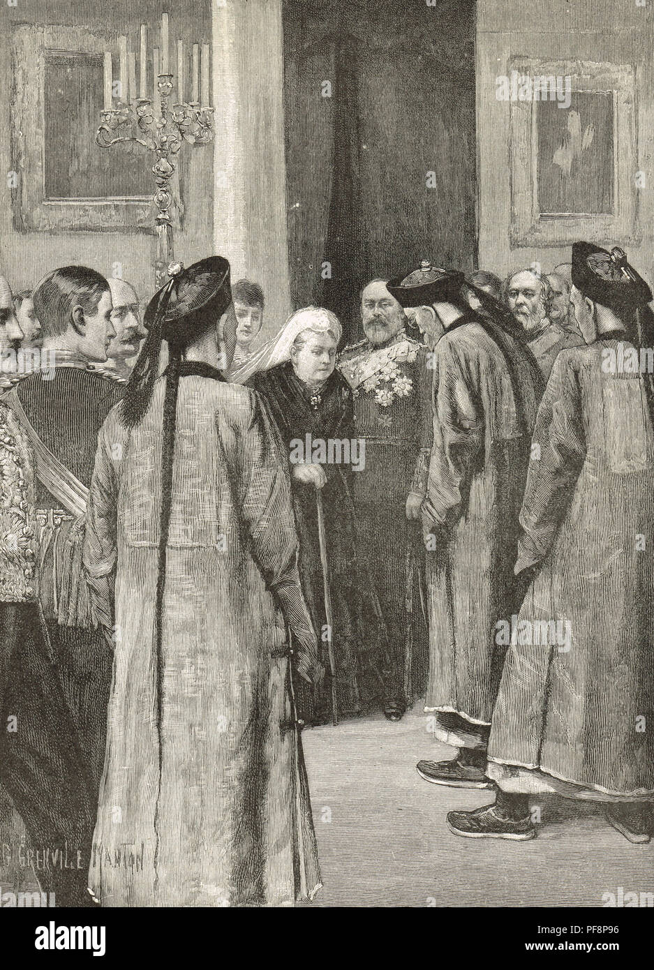 Li Hongzhang visiter la reine Victoria, à Osborne House, Île de Wight, 1896 Banque D'Images