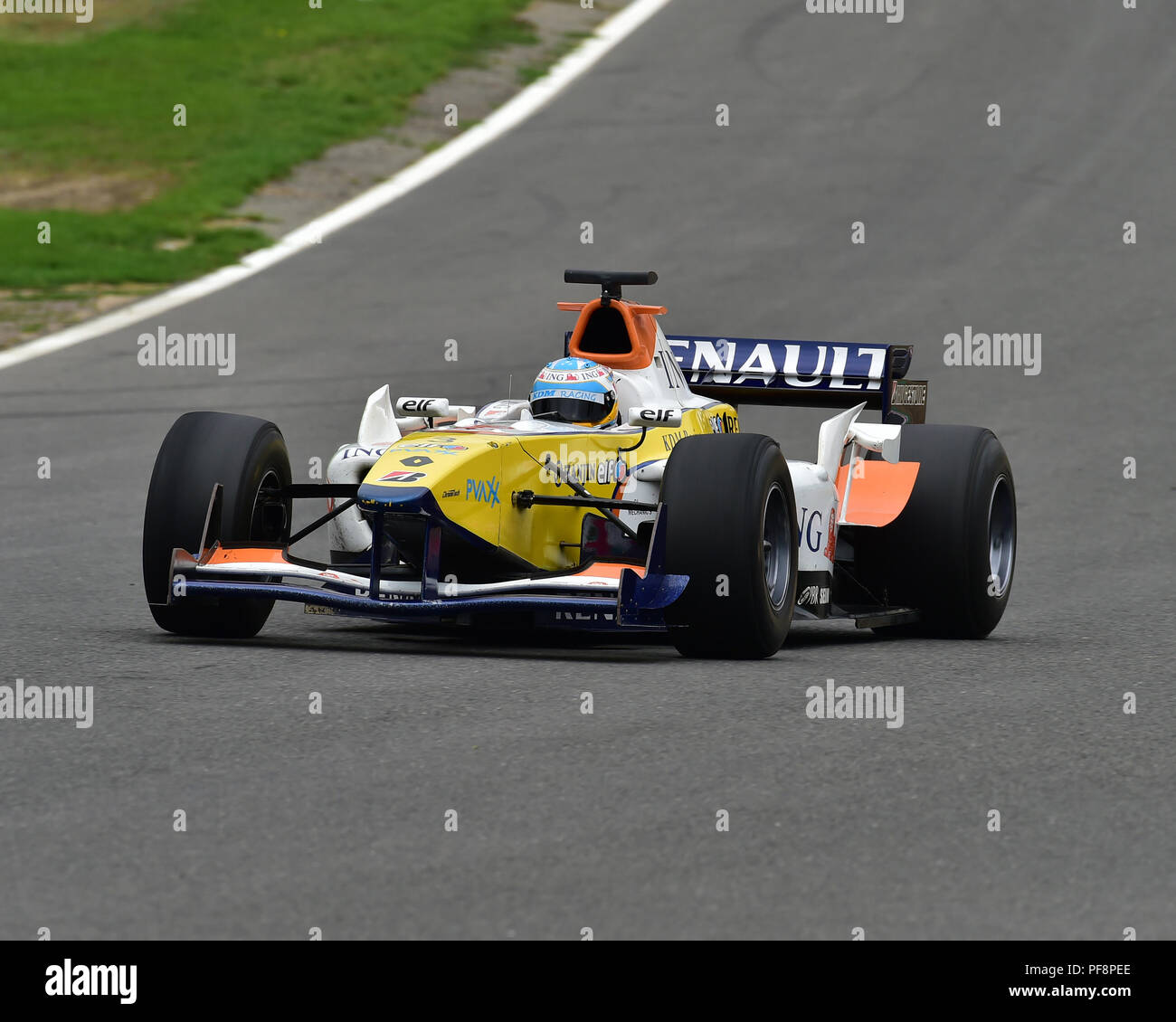 Kevin Mason, F3000 Renault F1 replica, F1, Voiture de course historique, démonstration Festival Italia, Brands Hatch, Kent, 19 août 2018, course, circuit Banque D'Images