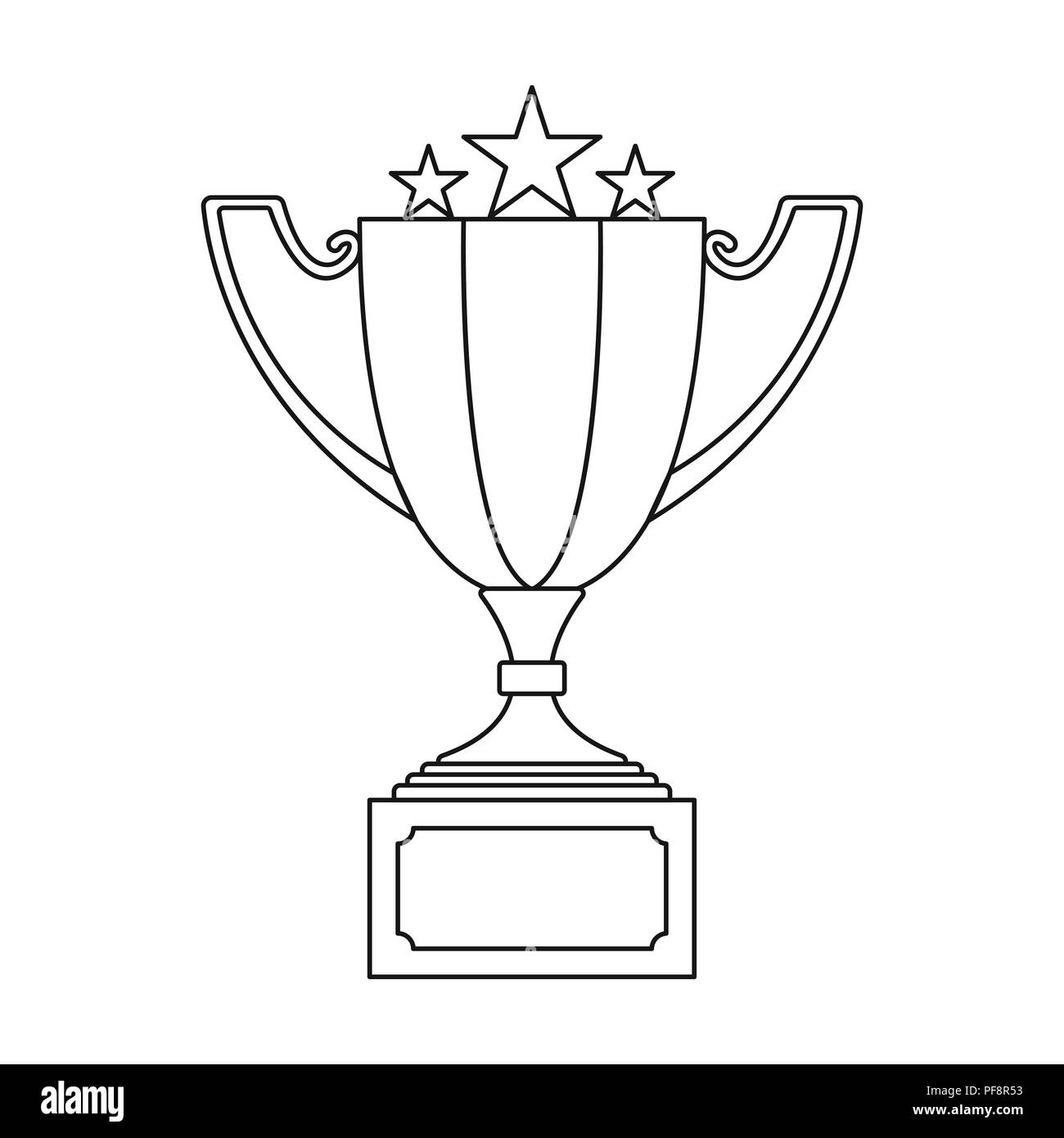 Challenge Cup dans l'icône de style contour isolé sur fond blanc