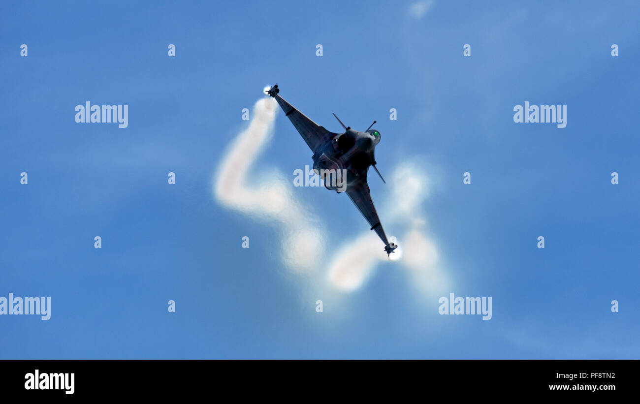 Le Dassault Rafale (prononciation : ​ ʁAFAL *], qui signifie littéralement 'coup de vent' et 'explosion de feu' affichant à Cosford RAF air 2018 Banque D'Images