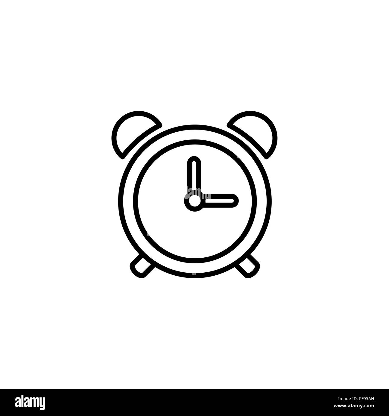 L'icône de la ligne web. Réveil noir sur fond blanc Illustration de Vecteur