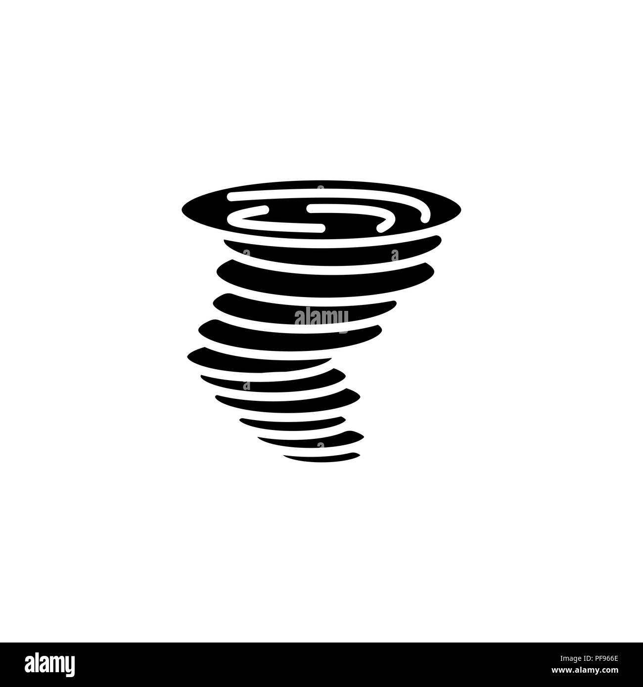 L'icône Web. Tornado noir sur fond blanc Illustration de Vecteur