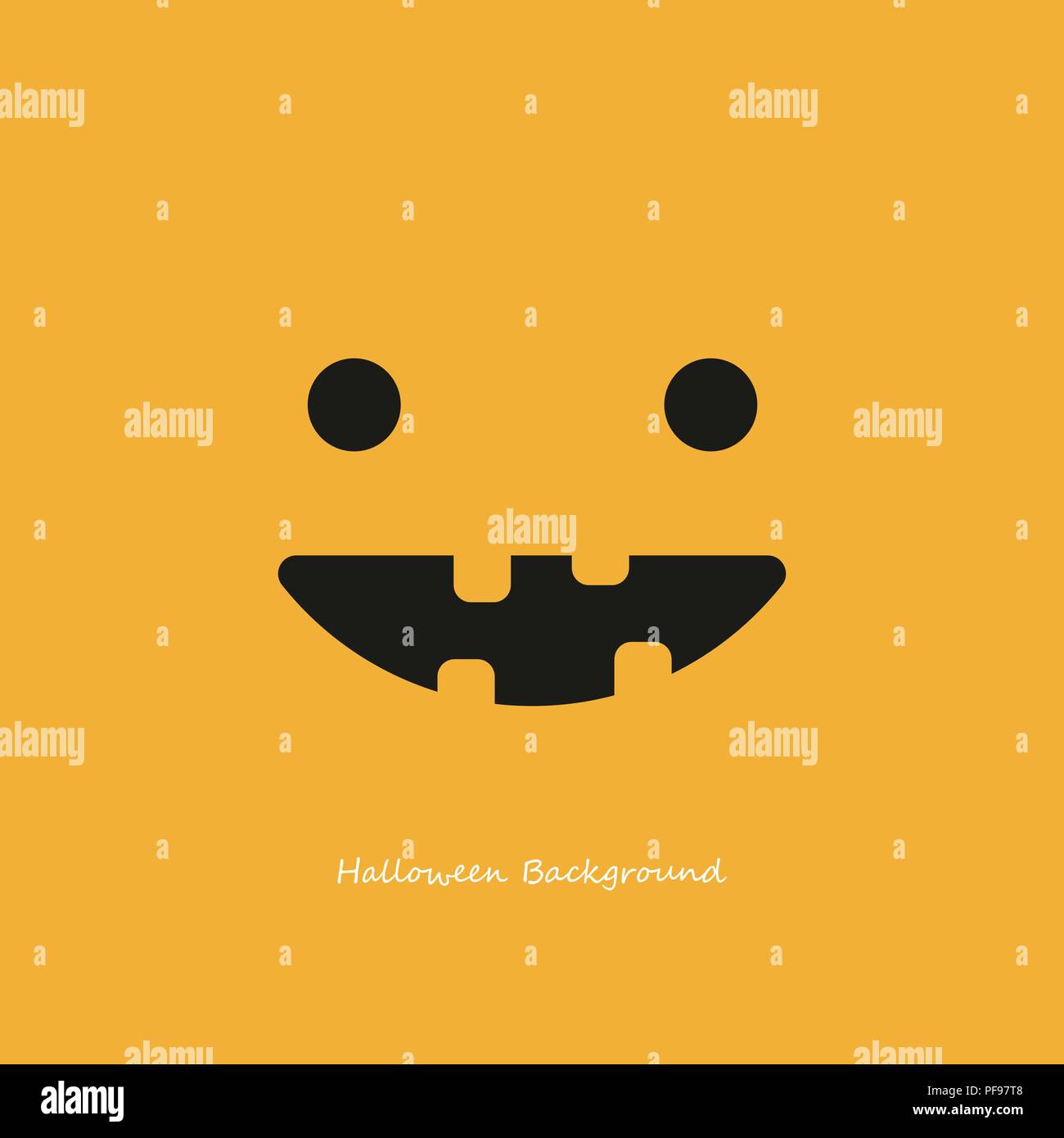 Fond d'Halloween concept : Smile ghost sur fond orange comme une citrouille pour papier peint, poster, vente de publicité, bannière site web. Illustration de Vecteur