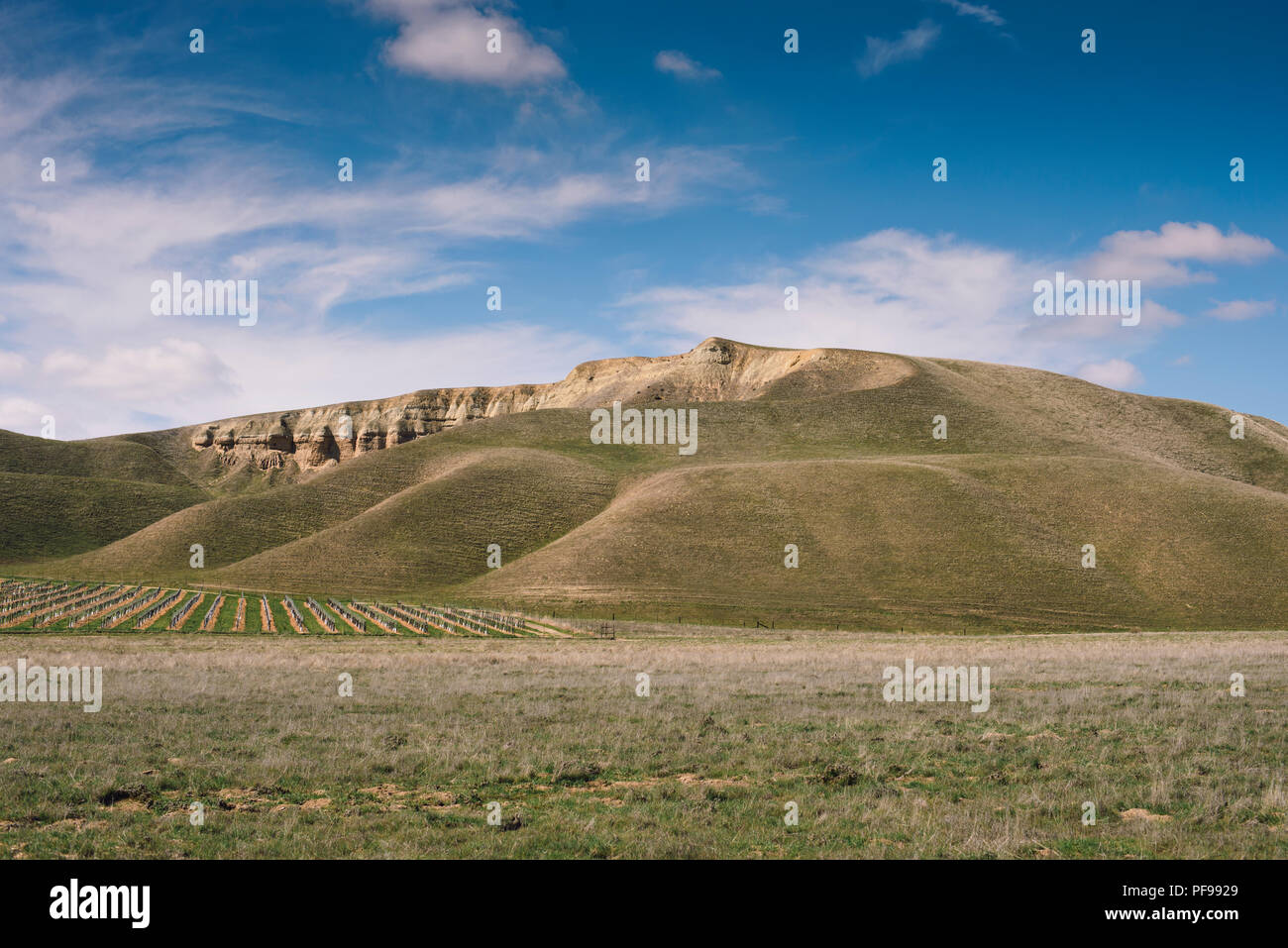 Nuages dans le ciel au-dessus de la colline de la californie centrale jaune Banque D'Images