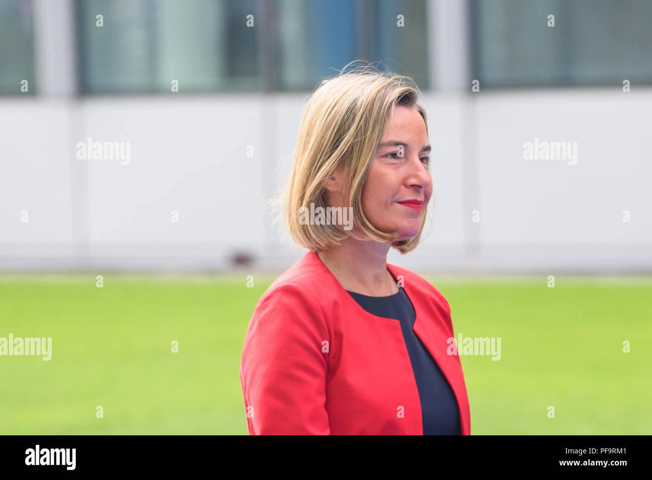 12.07.2018. Bruxelles, Belgique. Federica Mogherini, Haut Représentant de l'Union européenne, les dirigeants du monde lors du sommet de l'OTAN sont arrivés à 2018. Les dirigeants du monde sont Banque D'Images