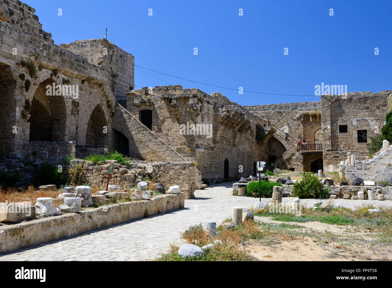 La cour de Kyrenia (Girne Kyrenia, Château), République turque de Chypre du Nord Banque D'Images