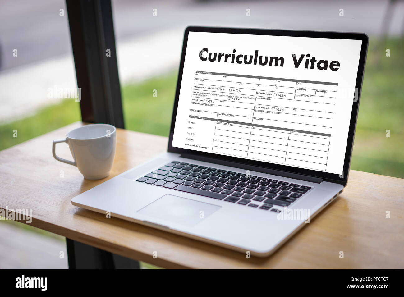 CV - Curriculum Vitae (concept d'entrevue d'emploi avec les entreprises CV CV) , Business Office in job application Banque D'Images