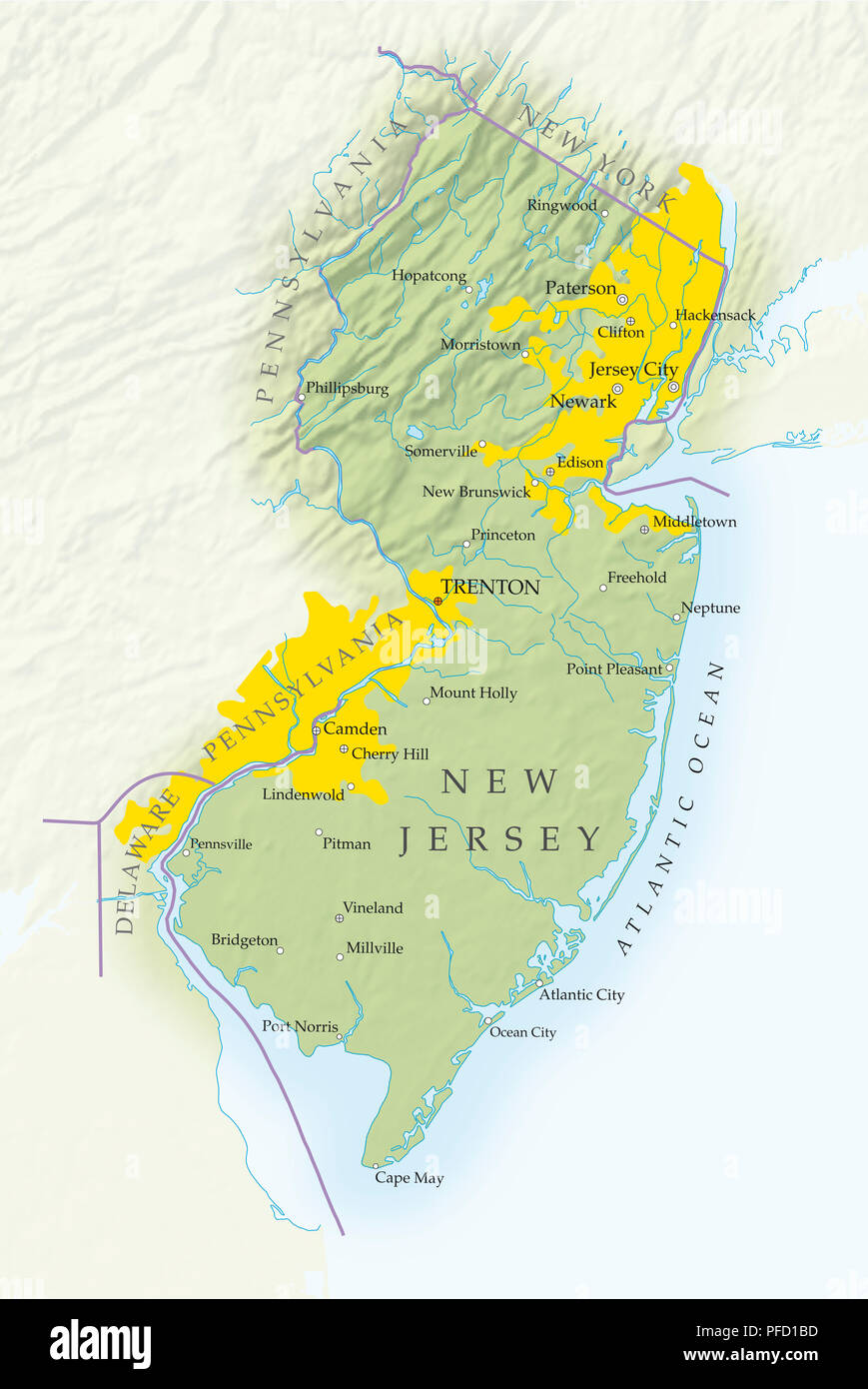 Plan de New Jersey, close-up Banque D'Images