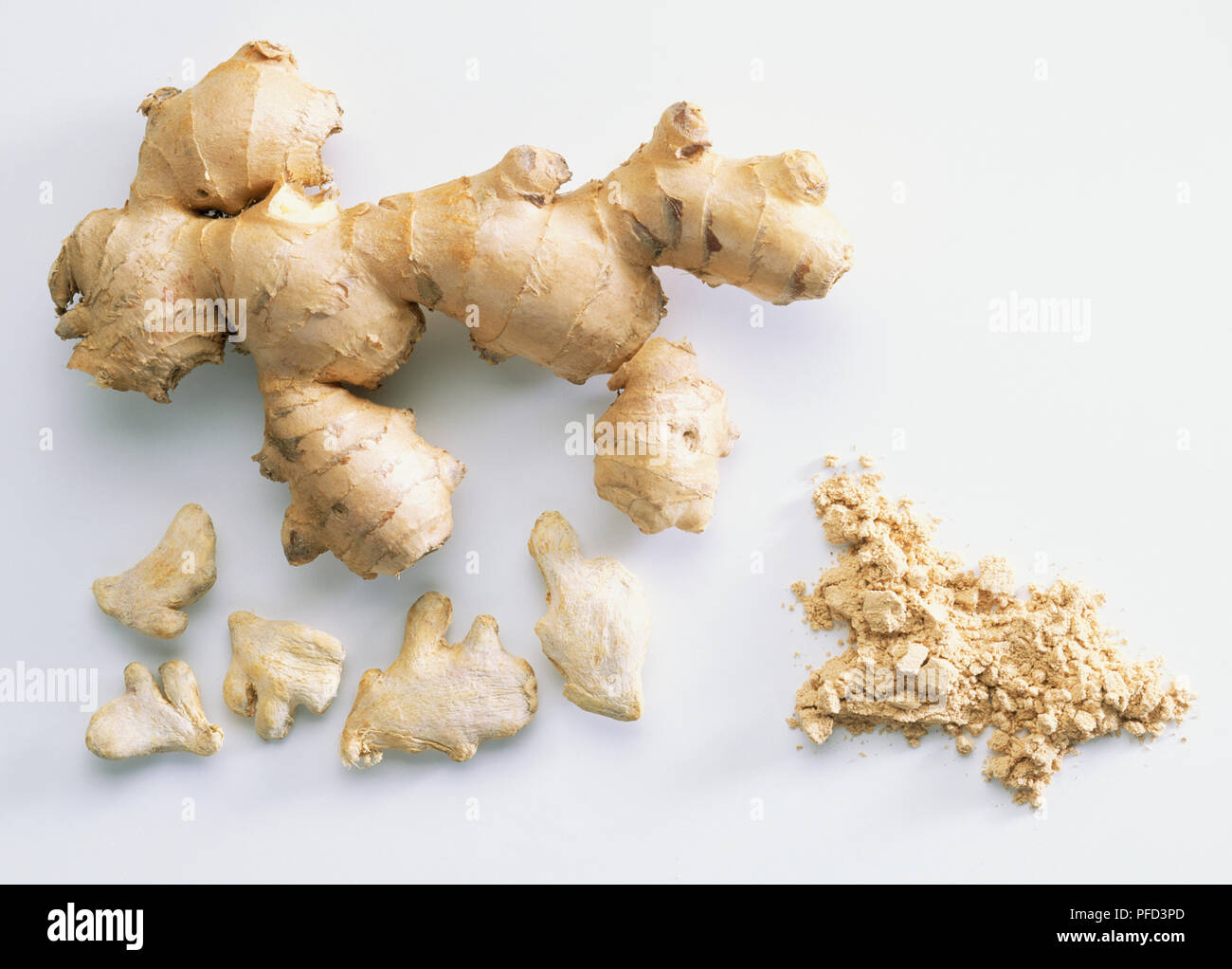 Les rhizomes de gingembre frais et secs et le gingembre, Close up Banque D'Images