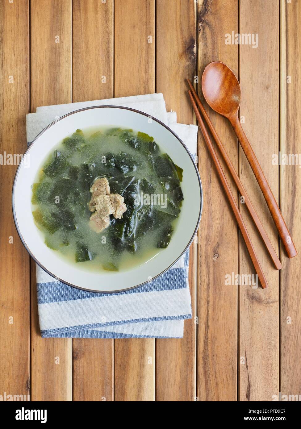Soupe d'algues boeuf nourriture coréenne Banque D'Images