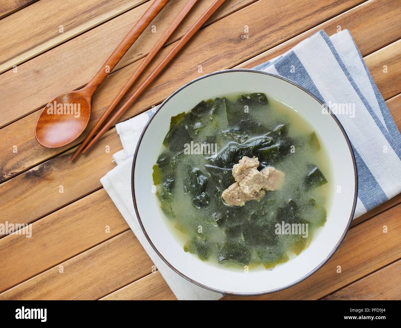 Soupe d'algues boeuf nourriture coréenne Banque D'Images